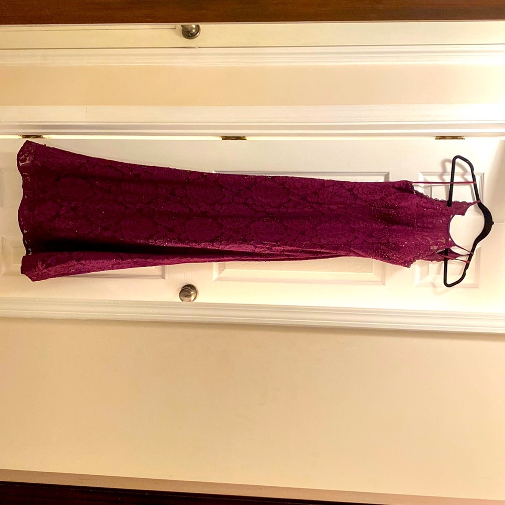 Beautiful stones maroon dress